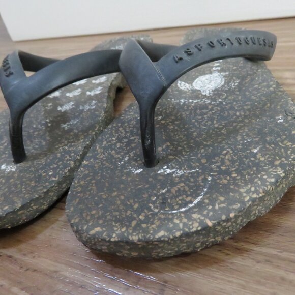 ASPORTUGUESAS Base Cork Sole Flip Flop Thong Sandals in Black Minimalist Sz 8/9 - Picture 8 of 11